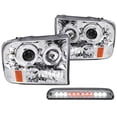 thumbnail image 1 of Spec-D Tuning Projector Headlights Chrome + LED Compatible with Ford F250 F350 F450 F550 Left + Right Pair Headlamps Assembly, 1 of 7