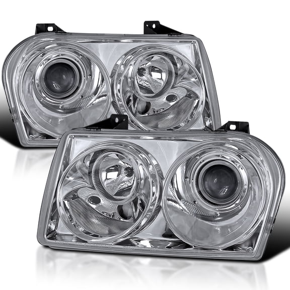 Spec-D Tuning Projector Headlights Compatible with 2005-2010 Chrysler 300 Base / LX / Touring / Touring AWD, 2005-2007 Chrysler 300 Limited / Limited AWD, Left + Right Pair Headlamps Assembly