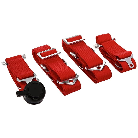 Spec-D Tuning RSB-4PTRED-RS Red Seat Belt Harnesses, 2" Inches Wide, 4 Point Camlock Cam Lock