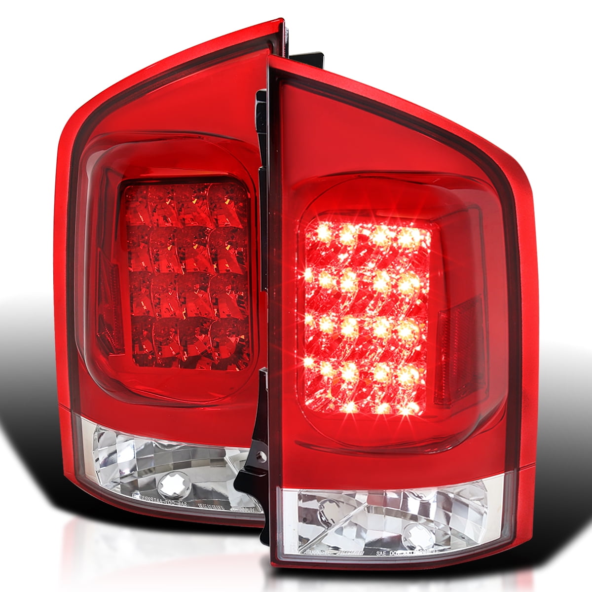 Spec D Tuning Red Clear LED Tail Lights Compatible with 2005 2015