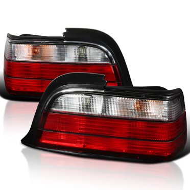 Red/Clear Tail Lights For 1992-1998 BMW E36 3-Series Coupe – Pair Rear Brake Lamps