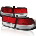 thumbnail image 1 of Spec-D Tuning Red Clear Lens Tail Lights Compatible with 1996-2000 Honda Civic Coupe 2 Door, Left + Right Pair Assembly, 1 of 7