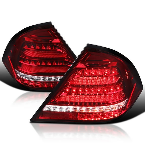 Spec-D Tuning Red Full LED Sequential Tail Lights Compatible with 2001-2004 Mercedes-Benz W203 C-class Sedan