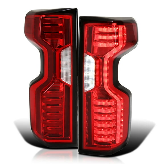 Spec-D Tuning Red Full LED Tail Lights Compatible with 2019-2023 Chevy Silverado 1500, Left + Right Pair Tail Lamp Assembly