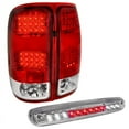 thumbnail image 1 of Spec-D Tuning Red LED Rear Tail Light+ Clear 3Rd Brake Lamp Compatible with GMC Sierra 1500 2500 3500 Left + Right Pair Assembly, 1 of 7