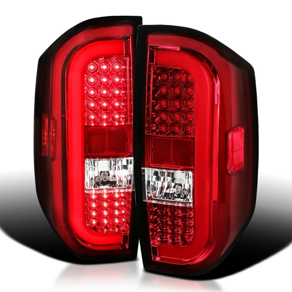Spec-D Tuning Red LED Sequential Tail Lights Compatible with 2014-2021 Toyota Tundra, Left + Right Pair Assembly