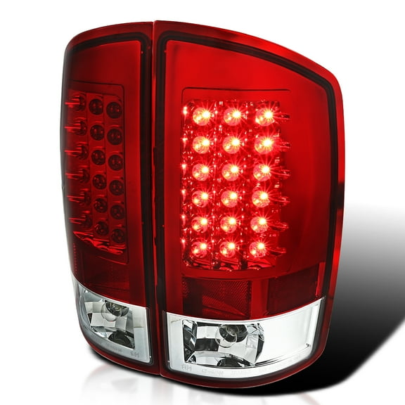 Spec-D Tuning Red LED Tail Lights Compatible with 2007-2008 Dodge Ram 1500, 2007-2009 Dodge Ram 2500/3500, Left + Right Pair Assembly