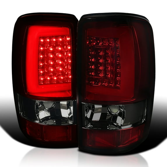 Spec-D Tuning Red Smoke LED Bar Tail Lights Compatible with 2000-2006 Chevy/GMC Suburban, Chevy Tahoe, GMC Yukon/Denali/XL, Left + Right Pair Assembly