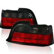 Spec-D Tuning Red Smoke Lens Tail Lights Compatible with 1992-1998 BMW E36 3-Series 2Dr Coupe & Convertible, Left + Right Pair Assembly