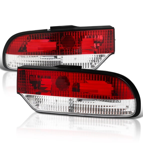 Spec-D Tuning Red Tail Lights Compatible with 1989-1994 Nissan 240SX S13 Hatchback, Left + Right Pair Assembly