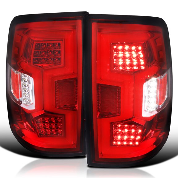 Spec-D Tuning Red Tail Lights w/ Fiber Optic Sequential LED Turn Signal Lights Compatible with 2019-2024 Dodge Ram 2500/3500