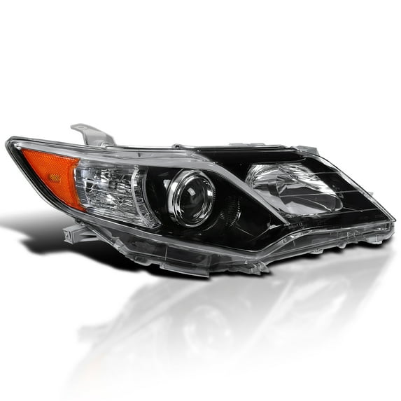 Spec-D Tuning Right Passenger Side Glossy Black Projector Headlight Compatible with 2012-2014 Toyota Camry