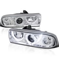 thumbnail image 1 of Spec-D Tuning SMD LED Dual Halo Chrome Housing Clear Lens Projector Headlights Compatible with 1998-2004 Chevy S10 Pickup, 1998-2004 Chevy S10 Blazer, Left + Right Pair Headlamps Assembly, 1 of 7