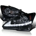 thumbnail image 1 of Spec-D Tuning SMD LED Turn Signal Glossy Black Smoke Projector Headlights Compatible with 2006-2010 Lexus IS250 IS350, Left + Right Pair Headlamps Assembly, 1 of 6