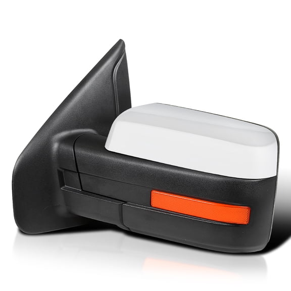 Spec-D Tuning Left Driver Side Power Heated Chrome Mirror w/ LED Signal + Puddle Light Compatible with 2007-2014 Ford F150 F-150 Truck