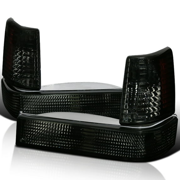 Spec-D Tuning Smoke Bumper Park & Signal Corner Lights Amber Reflector for 1993-1996 Jeep Grand Cherokee Left + Right Pair