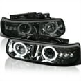 thumbnail image 1 of Spec-D Tuning Smoke Halo LED Projector Headlights Compatible with 1999-2002 Chevy Silverado, 2000-2006 Chevy Suburban, 2000-2006 Chevy Tahoe Left + Right Pair Headlamps Assembly, 1 of 7