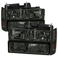 thumbnail image 1 of Spec-D Tuning Smoke Headlights + Bumper Lights + Corner Lamps Compatible with 1994-1998 GMC C10 Pickup Sierra Suburban, Left + Right Pair Headlamps Assembly, 1 of 6
