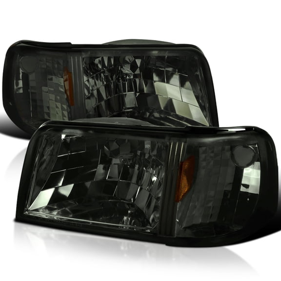 Spec-D Tuning Smoke Headlights + Corner Lights Compatible with 1993-1997 Ford Ranger L+R Pair Head Light Lamp Assembly
