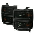 thumbnail image 1 of Spec-D Tuning Smoke Headlights with Black Trim Compatible with 2014-2015 Chevy Silverado 1500 Left + Right Pair Head Lights Lamp Assembly, 1 of 6