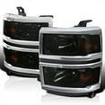 thumbnail image 1 of Spec-D Tuning Smoke Headlights with Chrome Trim Compatible with 2014-2015 Chevy Silverado 1500 Left +Right Pair Head Lights Lamp Assembly, 1 of 6