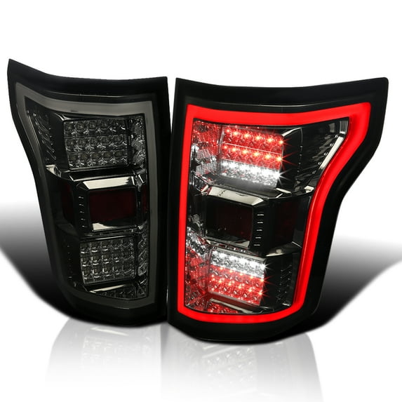 Spec-D Tuning Smoke LED Bar Tail Lights Compatible with 2015-2017 Ford F-150, Left + Right Pair Assembly
