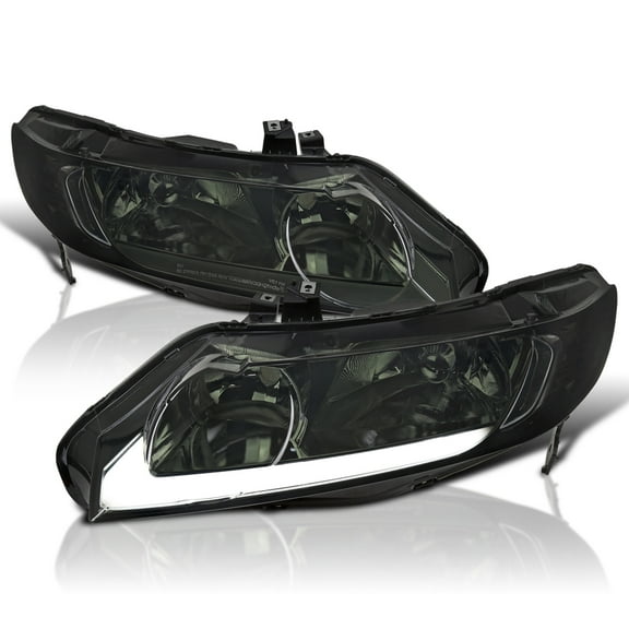 Spec-D Tuning Smoke LED DRL Headlights Compatible with 2006-2011 Honda Civic Sedan 4DR