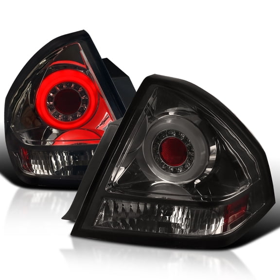 Spec-D Tuning Smoke LED Halo Light Bar Tail Lights Compatible with 2006-2013 Chevy Impala, 2014-2016 Chevy Impala Limited, Left + Right Pair Assembly