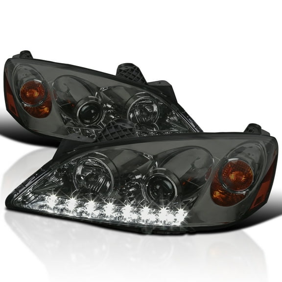 Spec-D Tuning Smoke LED Projector Headlights Compatible with 2005-2010 Pontiac G6, Left + Right Pair Headlamps Assembly