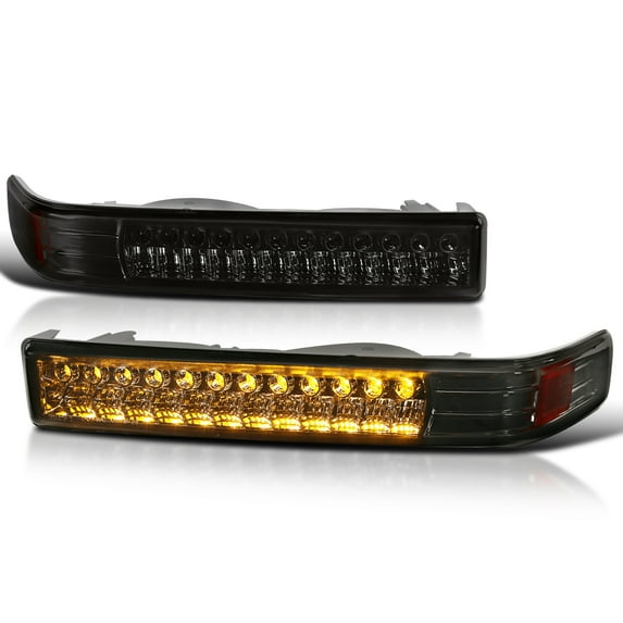 Spec-D Tuning Smoke Lens Bumper Lights Compatible with 1998-2004 Chevy S10 Blazer GMC Sonoma L+R Pair Assembly