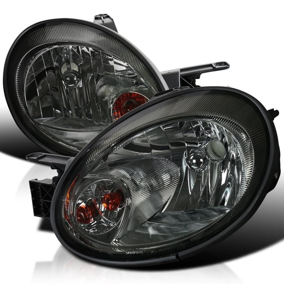 Spec-D Tuning Smoke Lens Edition Tinted Headlights Headlamps Set Compatible with 2003-2005 Dodge Neon L+R Pair Head Light Lamp Assembly