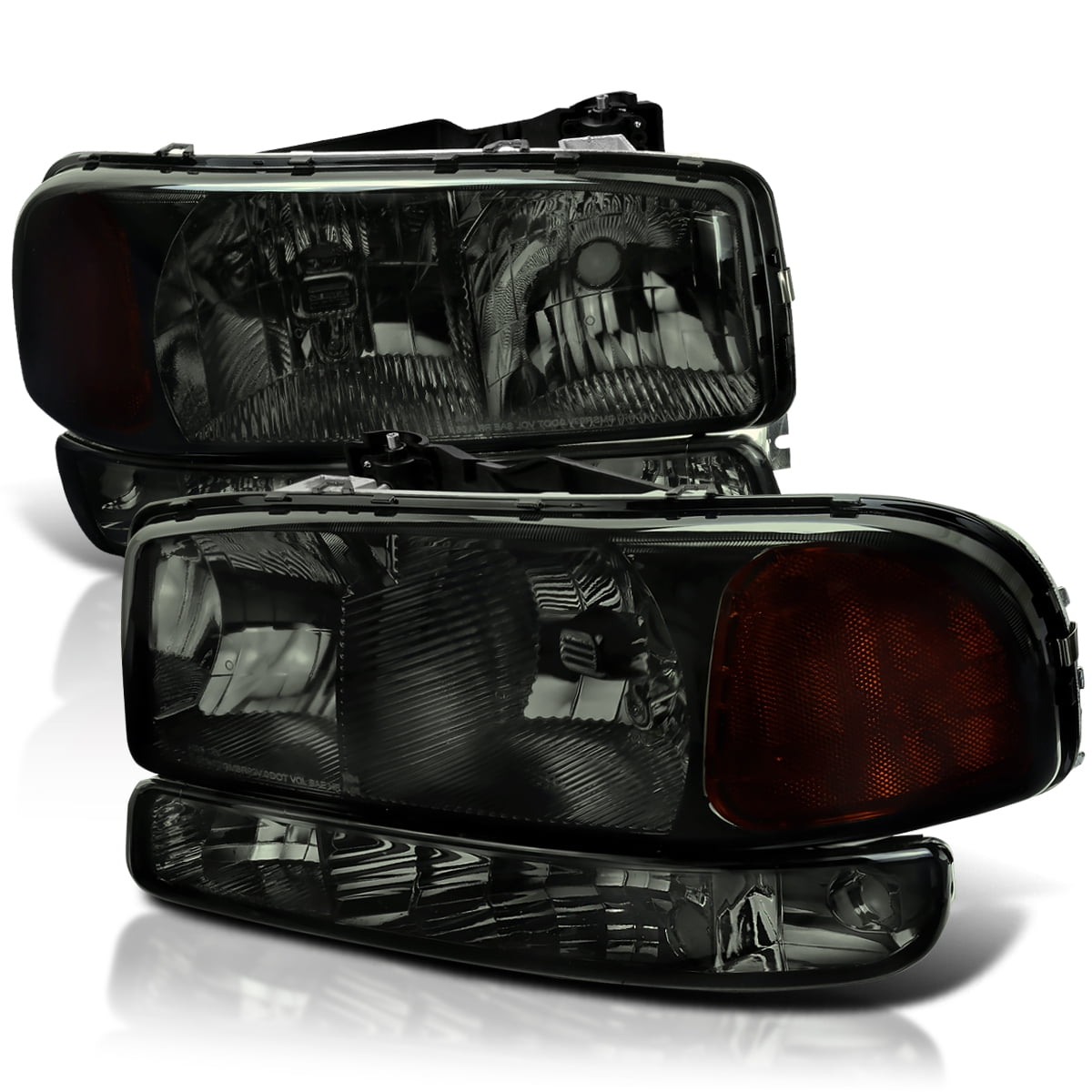 SpecD Tuning Smoke Lens Headlights + Bumper Lights Compatible with