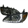thumbnail image 1 of Spec-D Tuning Smoke Lens LED R8 Style Projector Headlights Compatible with 2004-2005 Honda Civic 2/4 Door, Left + Right Pair Headlamps Assembly, 1 of 7