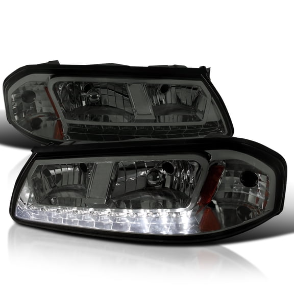Spec-D Tuning Smoke Lens Led Headlights Compatible with 2000-2005 Chevy Impala L+R Pair Head Light Lamp Assembly