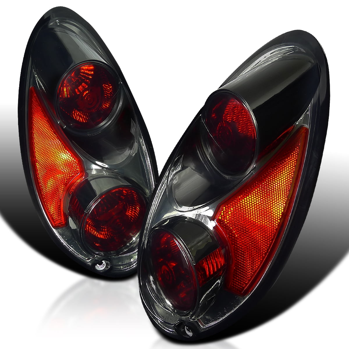 Spec-D Tuning Smoke Lens Tail Lights Compatible with 2001-2005 Chrysler PT Cruiser, Left + Right Pair Assembly