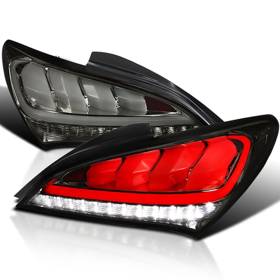Spec-D Tuning Smoke Sequential LED Bar Tail Lights Compatible with 2010-2016 Hyundai Genesis 2Dr Coupe, Left + Right Pair Assembly
