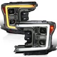 thumbnail image 1 of Spec-D Tuning Smoke Sequential Switchback Projector Headlights w/ LED Light Bar Compatible with 2018-2020 Ford F-150, Left + Right Pair Headlamps Assembly, 1 of 7