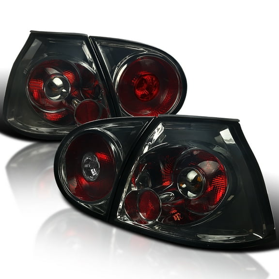 Spec-D Tuning Smoke Tail Lights Compatible with 2006-2009 Volkswagen Golf MK5 GTI Rabbit R32, Left + Right Pair Assembly