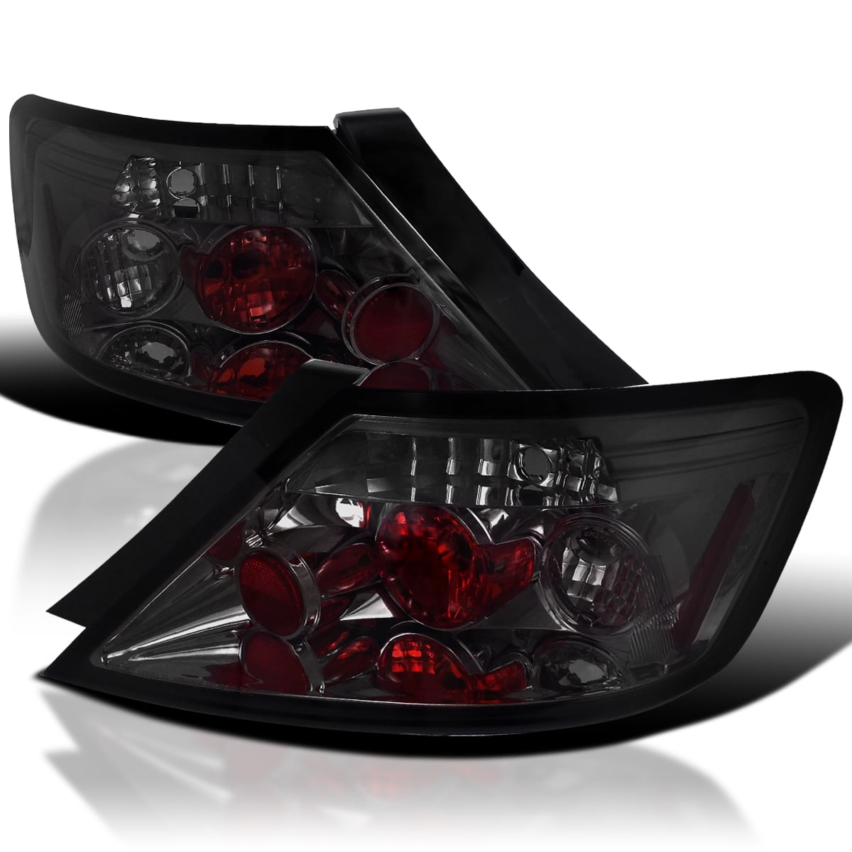Spec-D Tuning Smoke Tail Lights Compatible with 2006-2011 Honda Civic Coupe 2 Door, Left + Right Pair Assembly