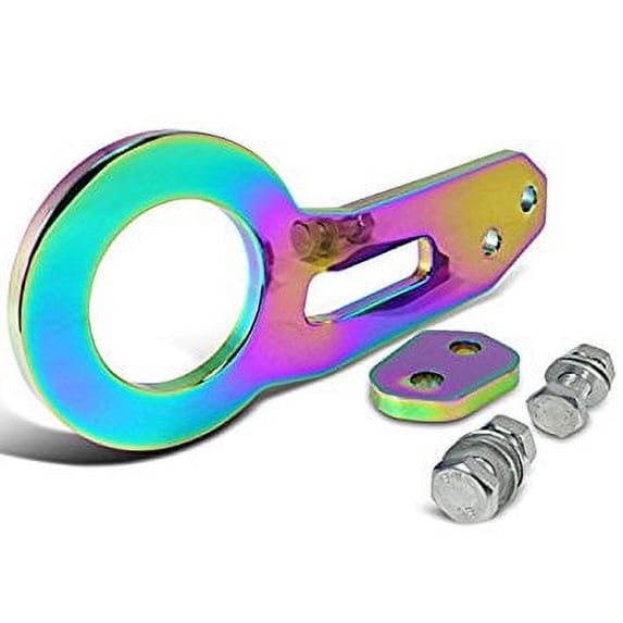 Spec-D Tuning TOW-9003NC Neo Chrome Aluminum Rear Tow Hook Racing Towing Set