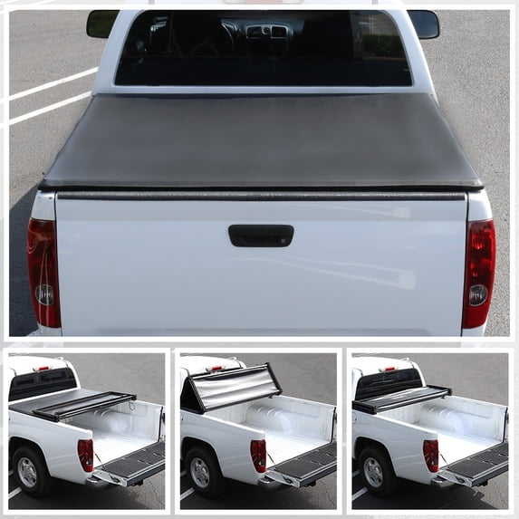 Spec-D Tuning Tri-Fold Tonneau Cover Compatible with 2014-2018 Chevy Silverado GMC Sierra 1500 2500 6.5' Bed
