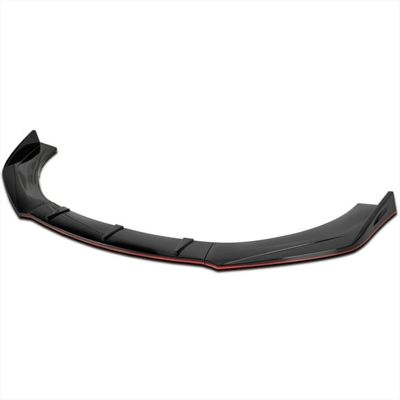 Spec-D Tuning Universal Glossy Black Red Trim Front Bumper Lip Spoiler Splitter Kits 3PC