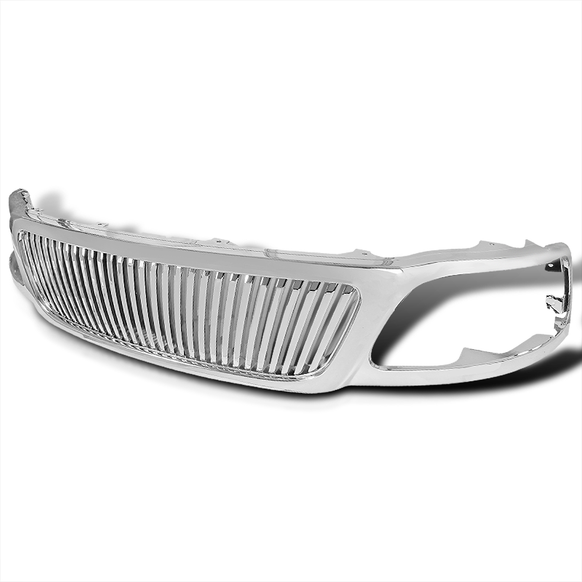 Spec d tuning chrome vertical front bumper grille compatible with 1999