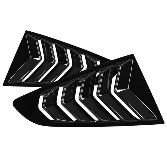 Spec D Tuning WLUQ-MST15AGB-AK Glossy Black Window Louver for 2015-2019 Ford Mustang