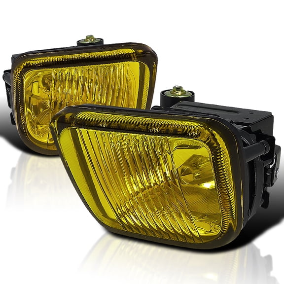 Spec-D Tuning Yellow Bumper Driving Fog Lights + Bulbs + Switch Included Compatible with 1996-1998 Honda Civic EK Left + Right Pair Assembly