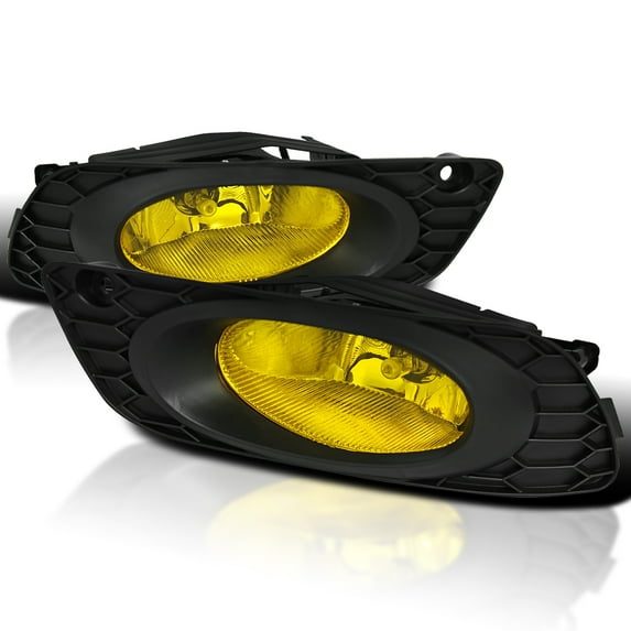 Spec-D Tuning Yellow Fog Lights + H11 Bulbs + Switch Compatible with 2012 Honda Civic Sedan 4Dr, L+R Pair Assembly
