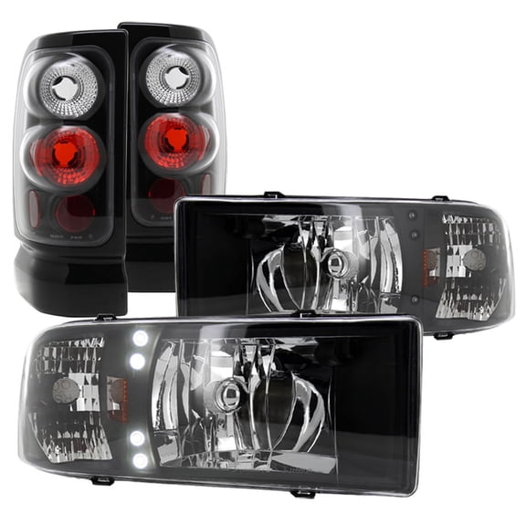 Spec-D Tuning for Dodge Ram 1500/2500/3500 Black LED Head Lights, Altezza Tail Lamps