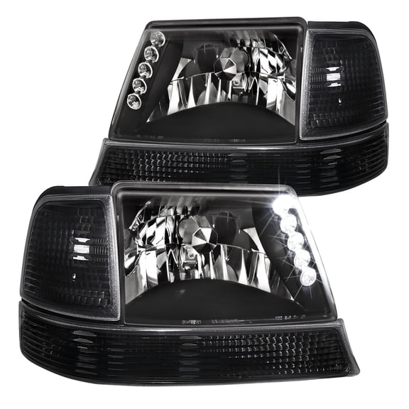 Spec-D Tuning for Ford Ranger LED Headlights Black+Corner Turn Signal Bumper Lamp