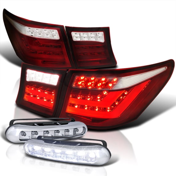 Spec-D Tuning for LS460 Red Full LED Tail Lights+Trunk Lamps w/ 6-LED Fog Lamp