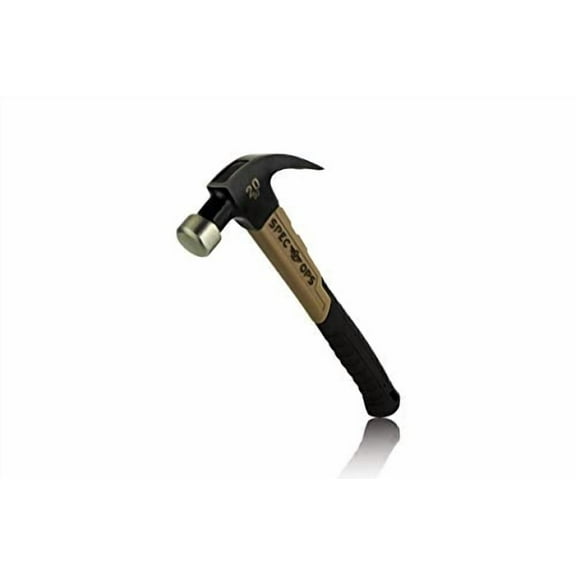 Spec Ops SPEC-M20FG Tools Fiberglass Hammer, 20 oz, Curved Claw, Shock-Absorbing Grip, 3% Donated to Veterans,Black/Tan